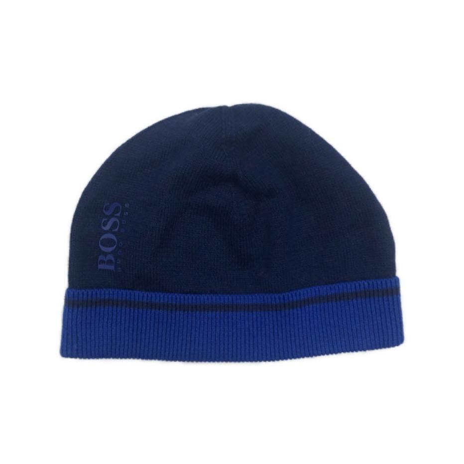 BOSS Boys Blue Knitted Hat