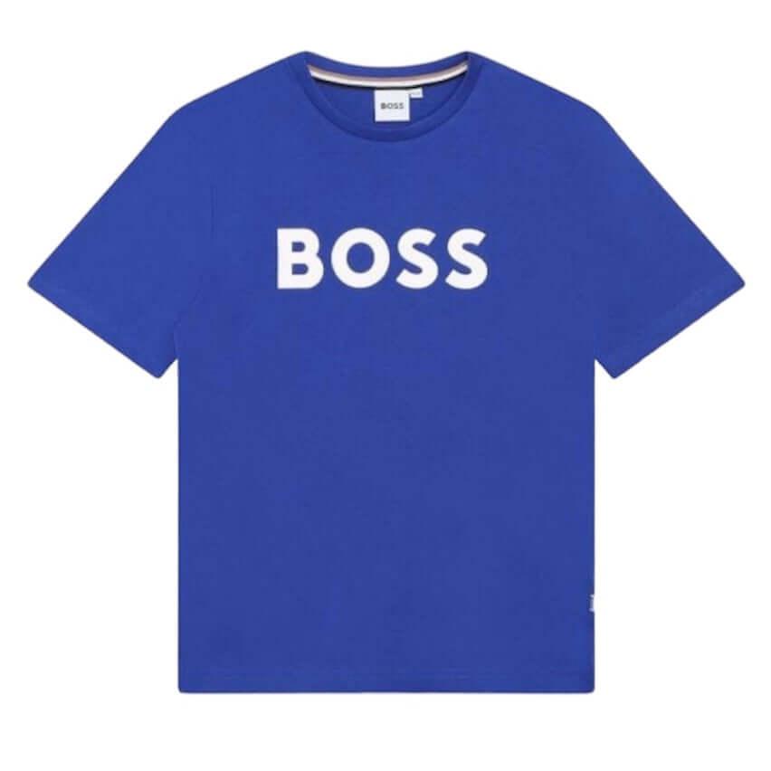 BOSS Boys Blue Logo T-shirt