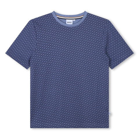 BOSS Boys Blue Short Sleeve T-shirt