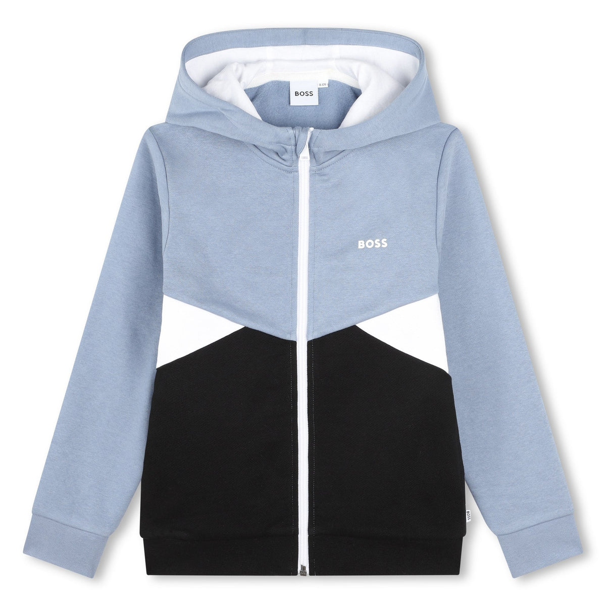 BOSS Boys Blue Zip Up Hoodie