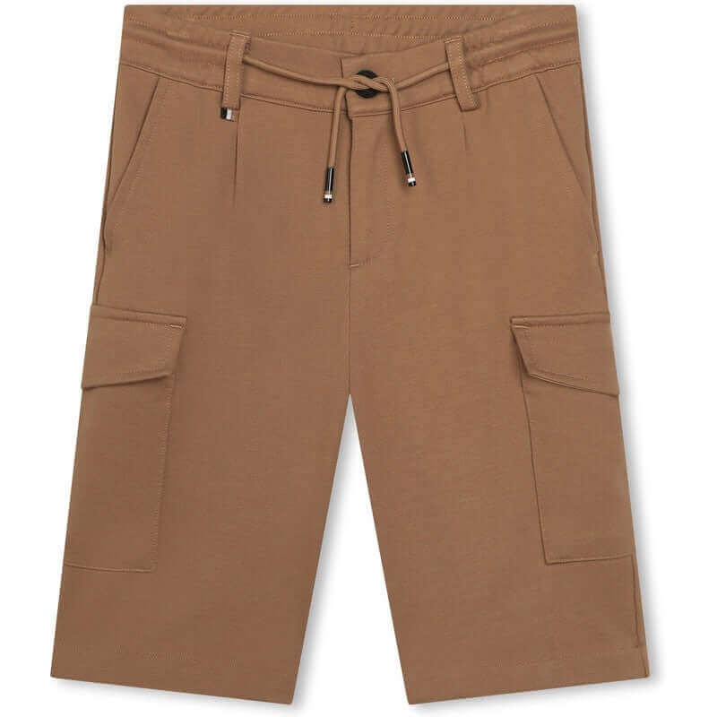 BOSS Boys Brown Cargo Shorts