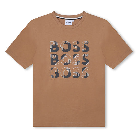Boys Brown Short Sleeve T-shirt