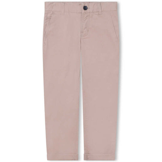 Boys Camel Cotton Chino Trousers