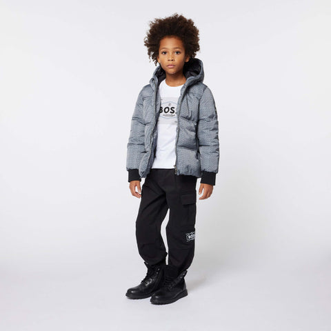 BOSS Boys Grey Puffer Jacket