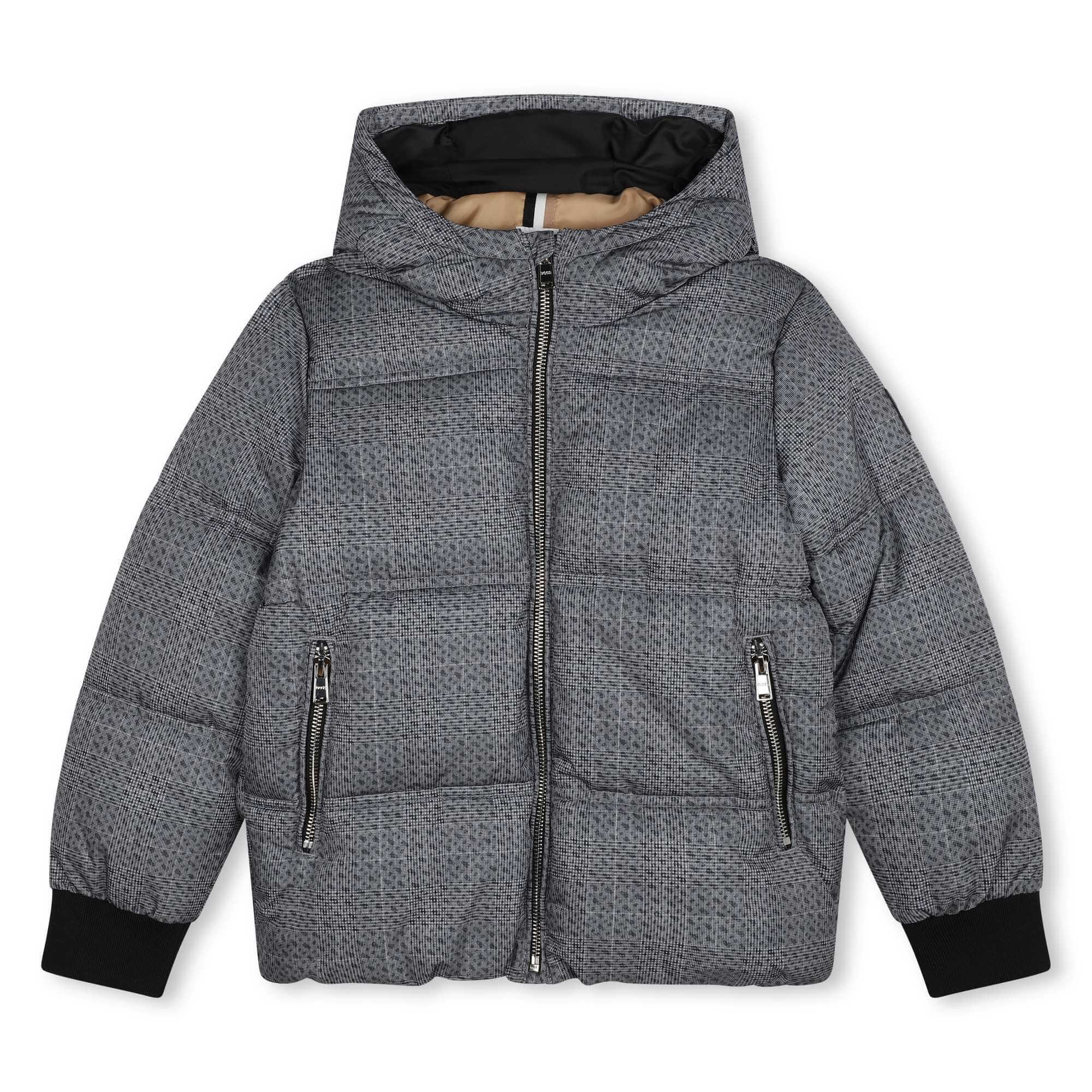 BOSS Boys Grey Puffer Jacket