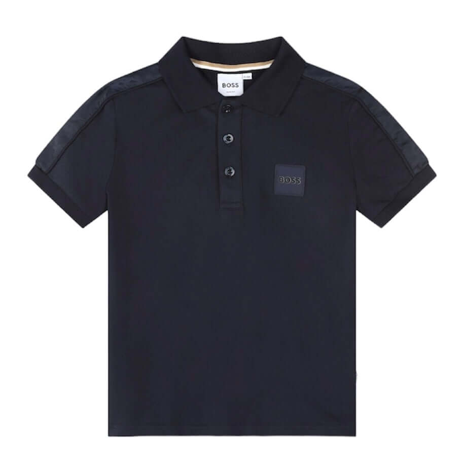 BOSS Boys Navy Short Sleeve Polo