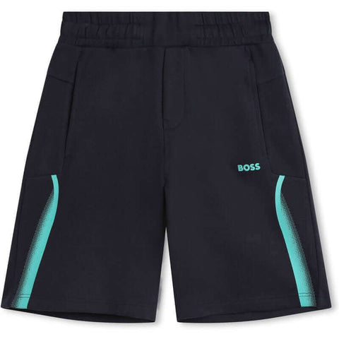 BOSS Boys Navy & Turquoise Shorts
