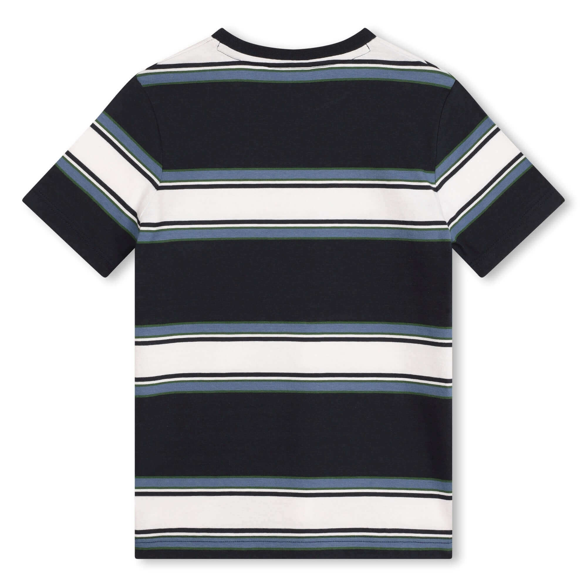 BOSS Boys Navy & White Short Sleeve Stripe T-Shirt