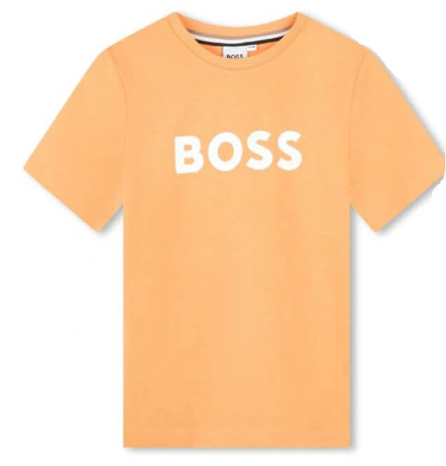 BOSS Boys Orange Logo Cotton T-Shirt