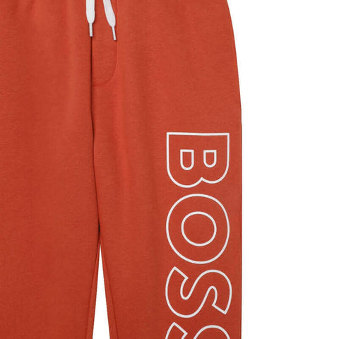 BOSS Boys Orange Logo Jogging Bottoms