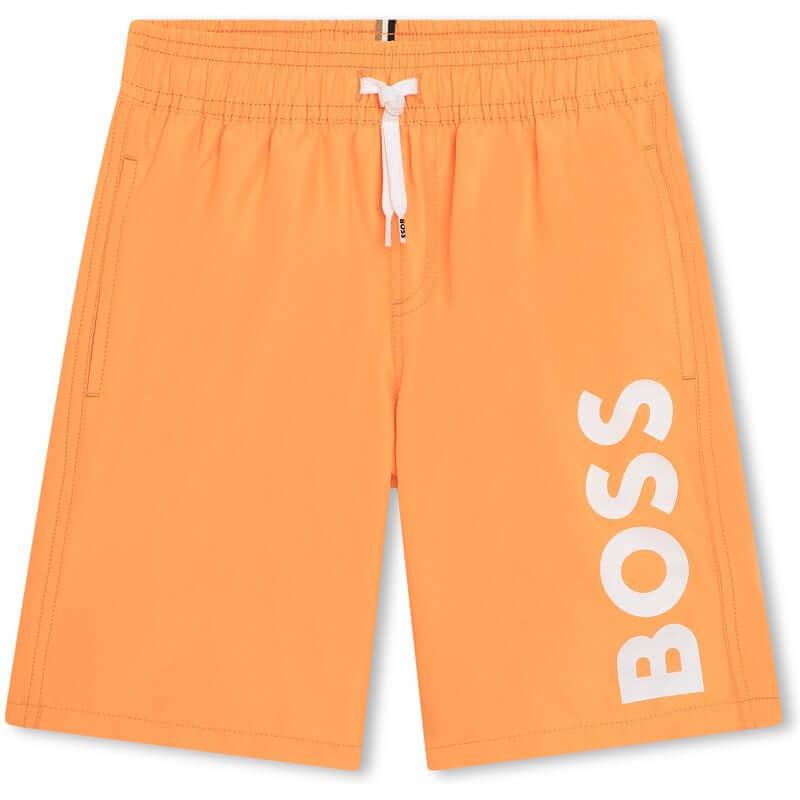 BOSS Boys Orange Logo Swimming Shorts
