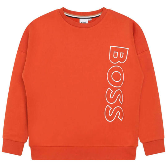 Boys Orange Side Logo Sweatshirt