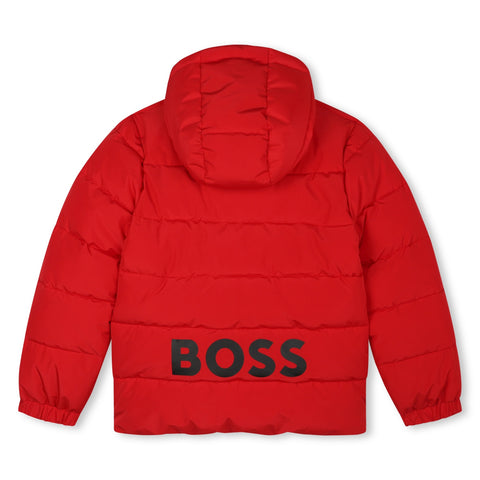 BOSS Boys Red Puffer Jacket