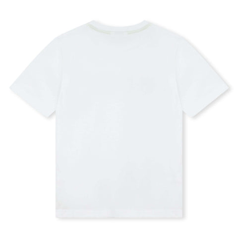 BOSS Boys White Logo Short Sleeve T-Shirt