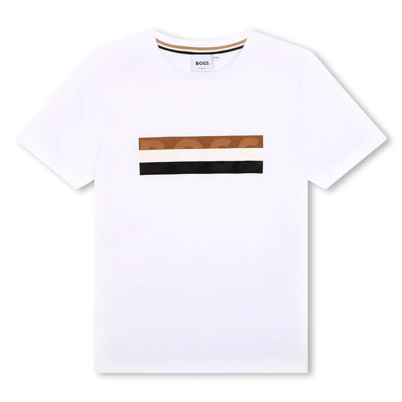 BOSS Boys White Short Sleeve T-Shirt