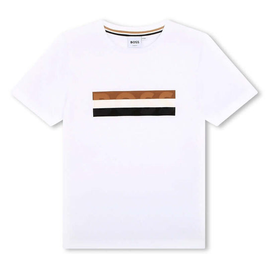Boys White Short Sleeve T-Shirt
