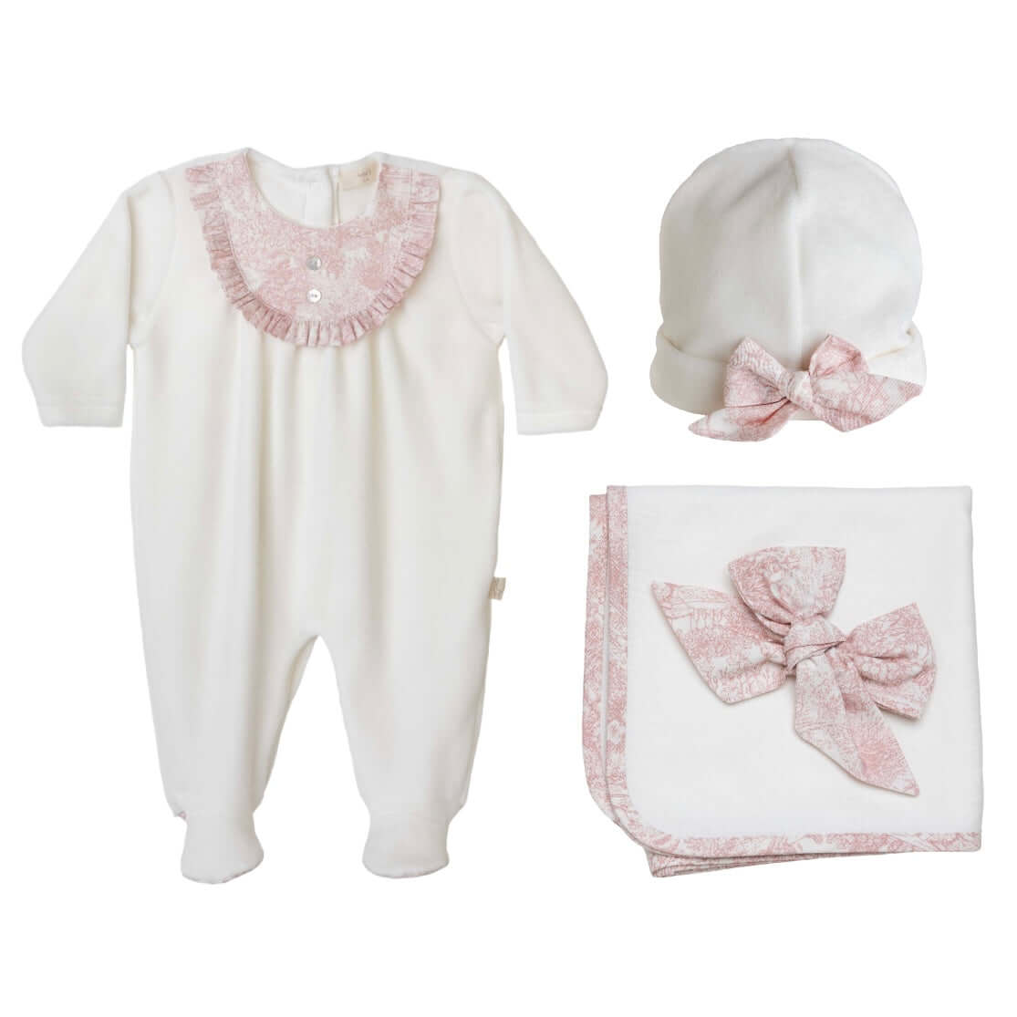 Baby Gi Baby Girls Aurora Ivory Cotton Babygrow Gift Set
