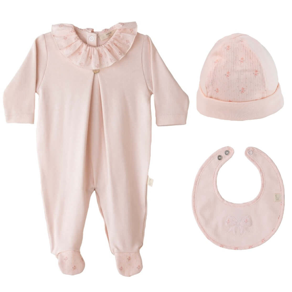 Baby Gi Baby Girls Peach Flower Set