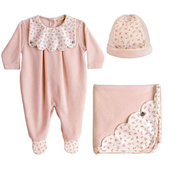 Baby Girls Pink Floral 3 Piece Set