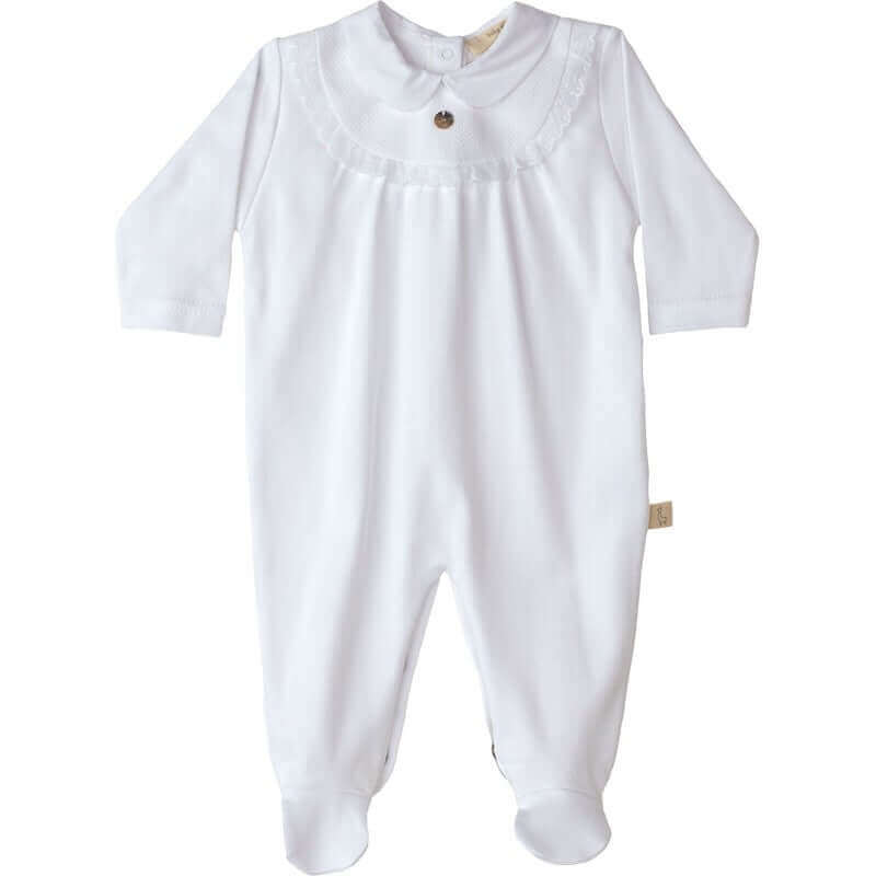 Baby Gi Baby Girls White Cotton Babygrow