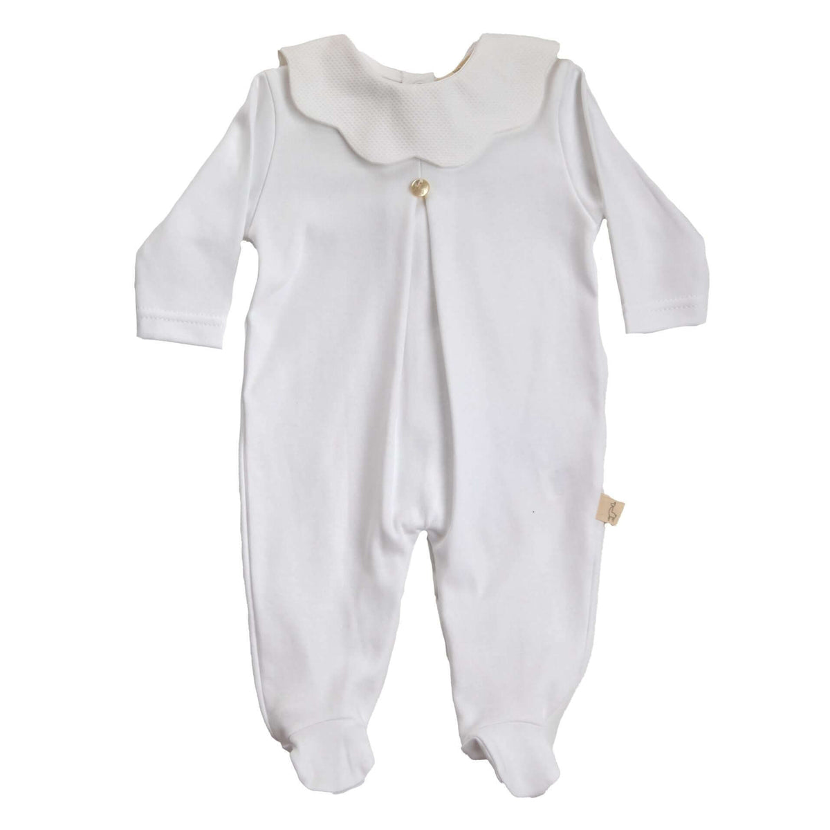 Baby Gi Unisex White Cotton Babygrow