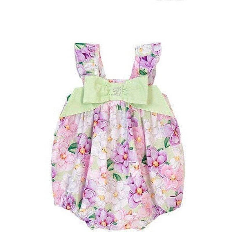 Balloon Chic Baby Girls Floral Bow Romper