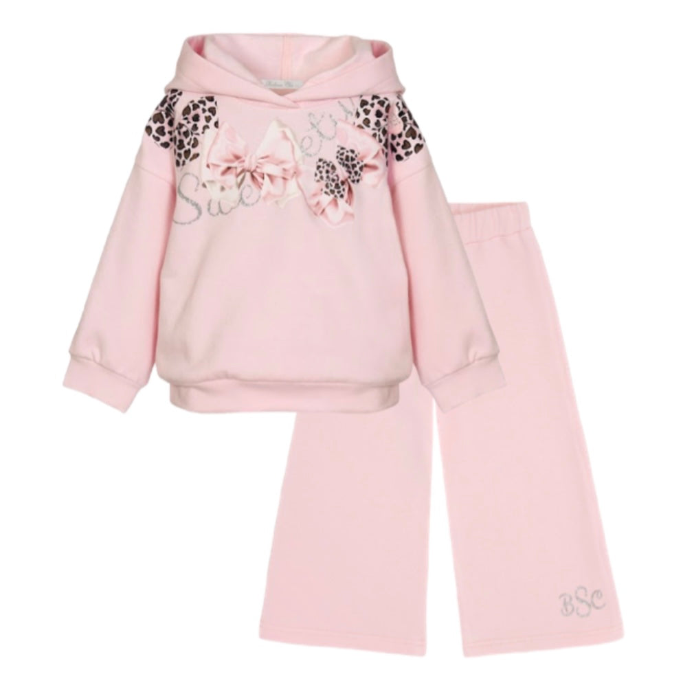 Balloon Chic Girls Pink Bow Tracksuit