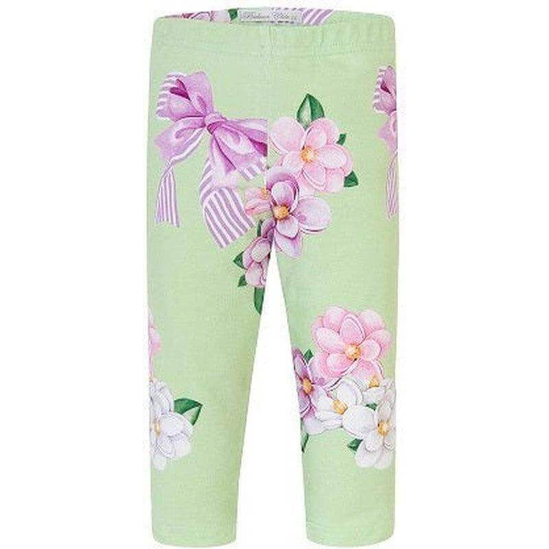 Balloon Chic girls Green Floral Leggings