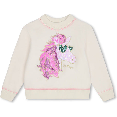 Billieblush Girls Cream Unicorn Sweatshirt