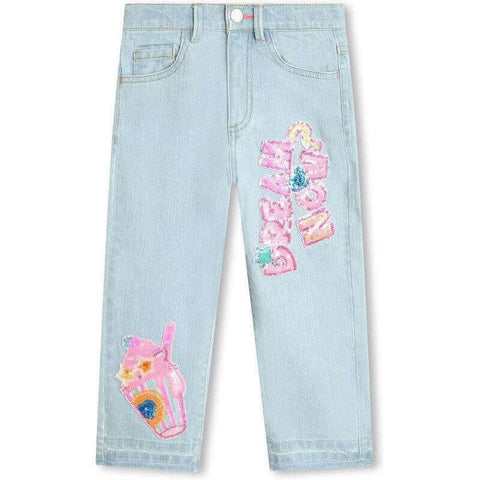 Billieblush Girls Denim Sequin Jeans