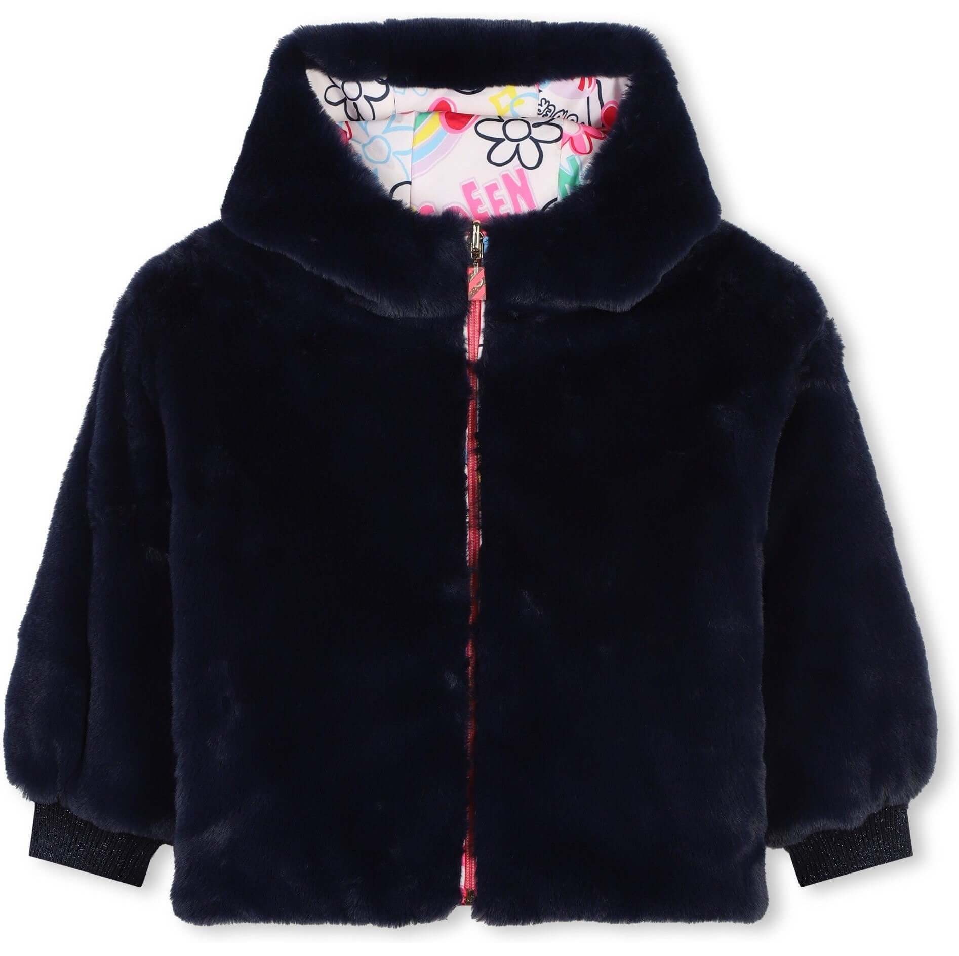 Billieblush Girls Graffiti Reversible Puffer Coat