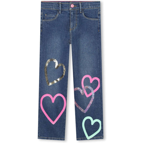 Billieblush Girls Heart Denim Jeans