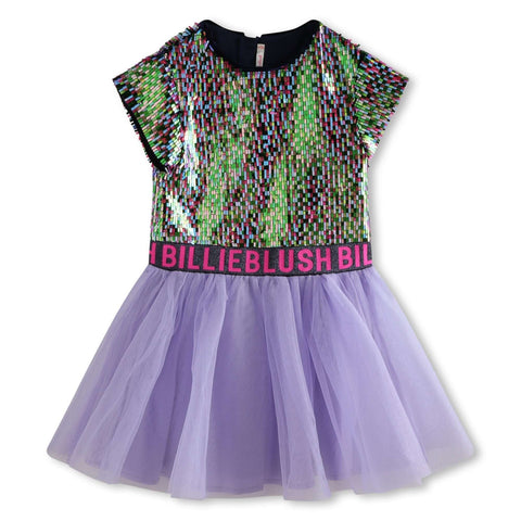 Billieblush Girls Lilac Sequin Dress