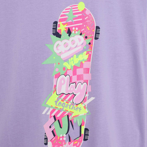 Billieblush Girls Lilac Skate Board T-Shirt