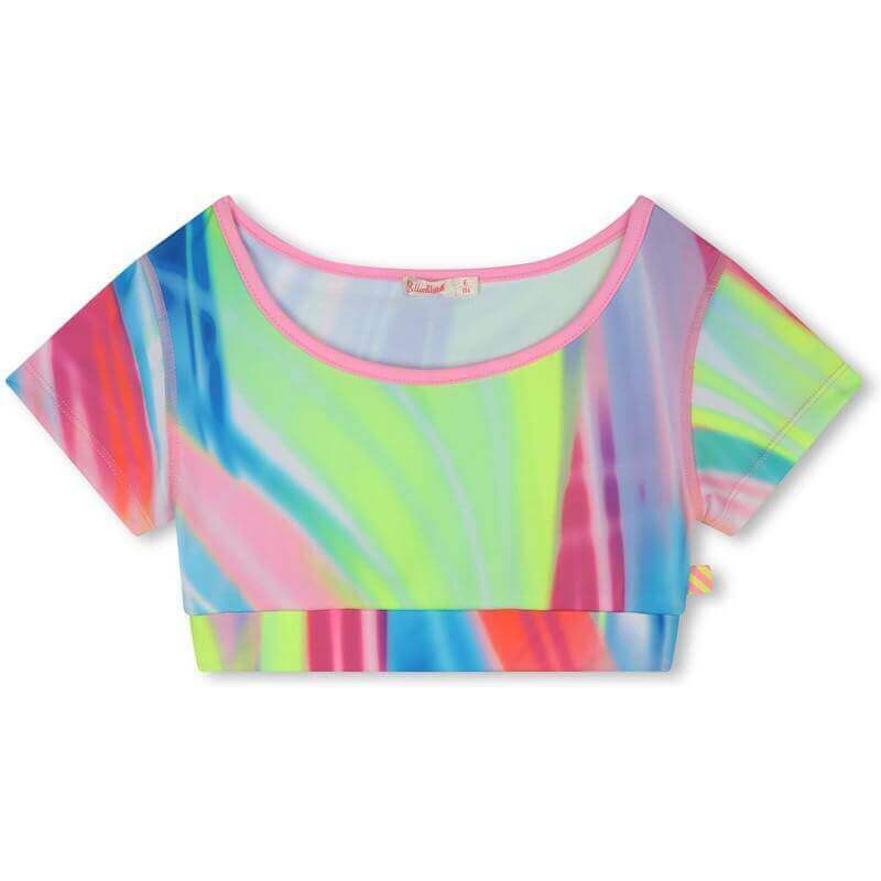 Billieblush Girls Multi Colour Swirl Print Sport Crop Top