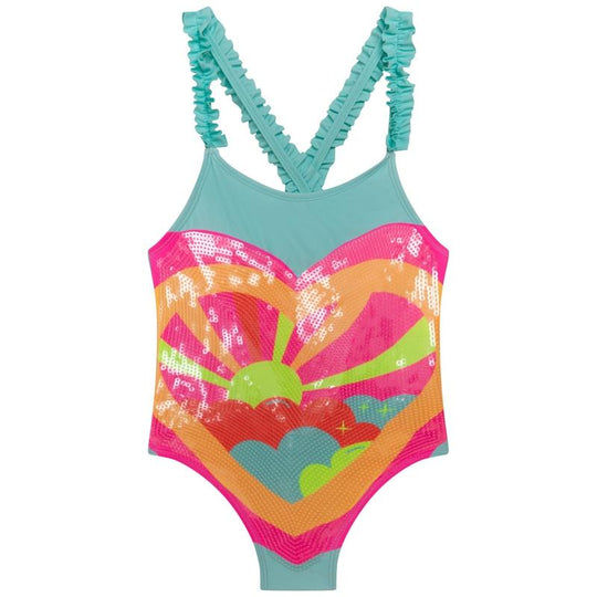 Girls Multicoloured Swimming Costume