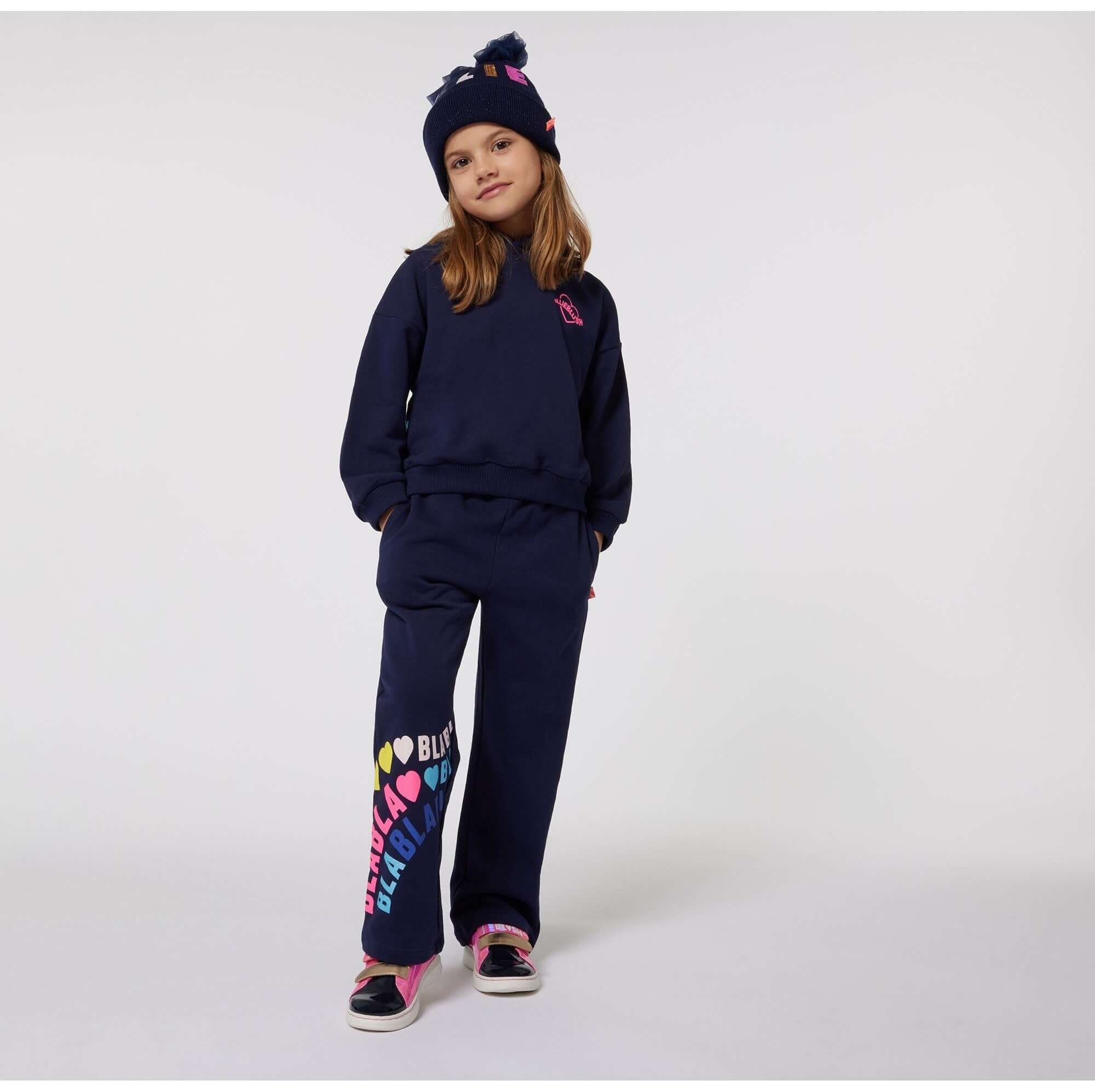 Billieblush Girls Navy Heart Hoody