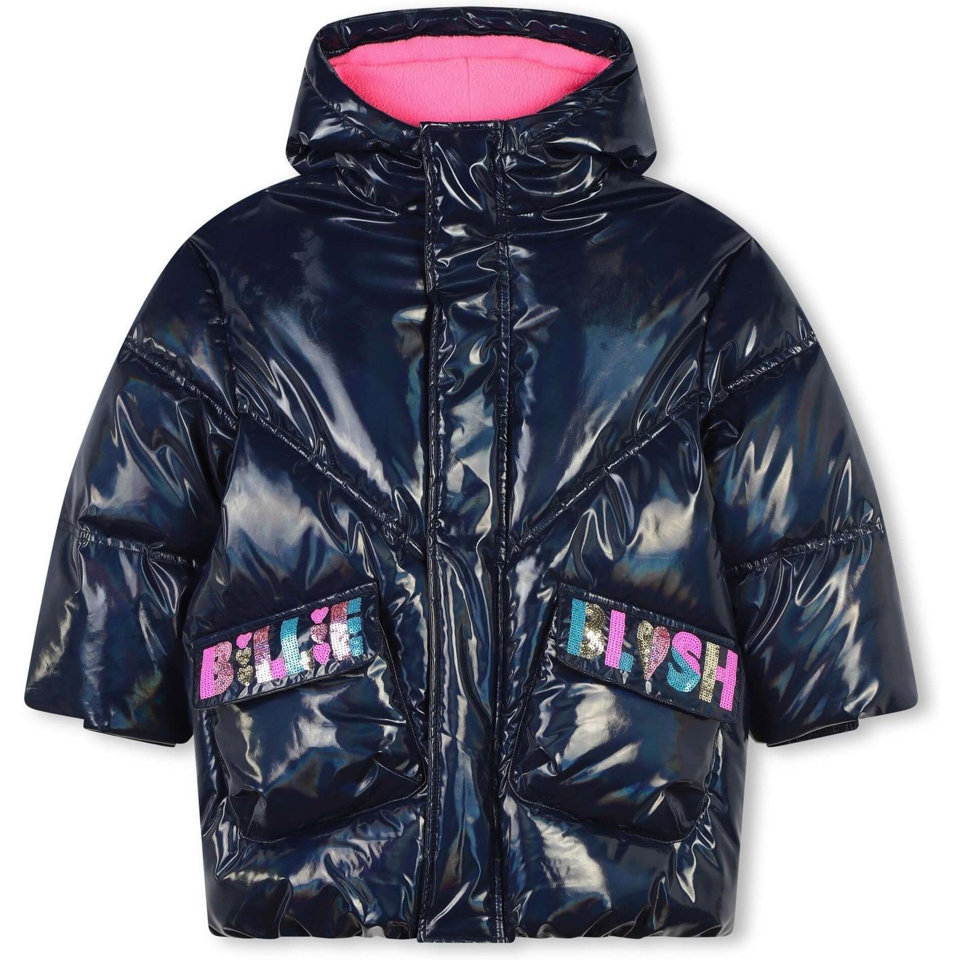 Billieblush Girls Navy Puffer Coat