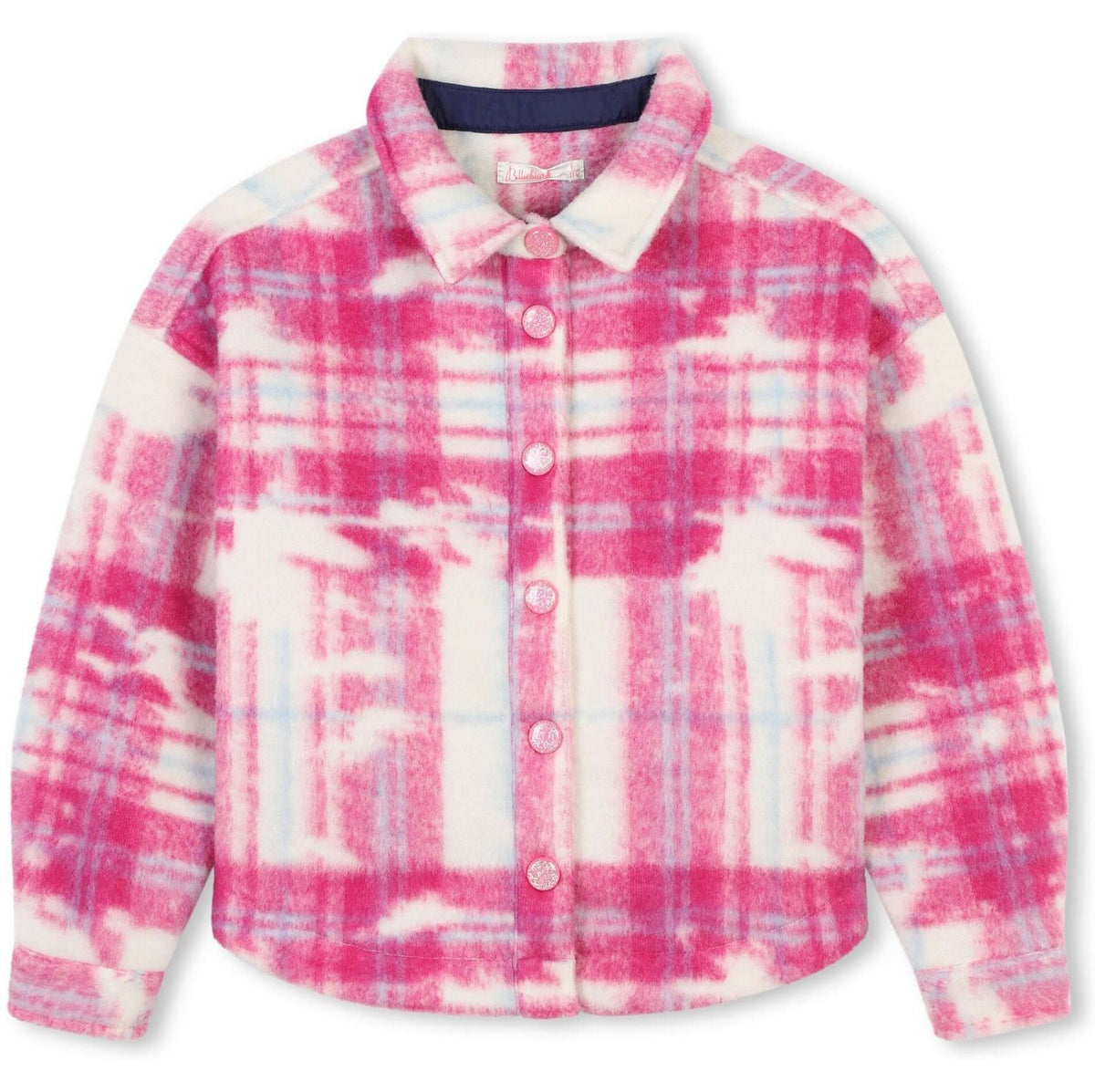 Billieblush Girls Pink Checked Overshirt Jacket