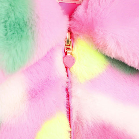Billieblush Girls Pink Faux Fur Coat