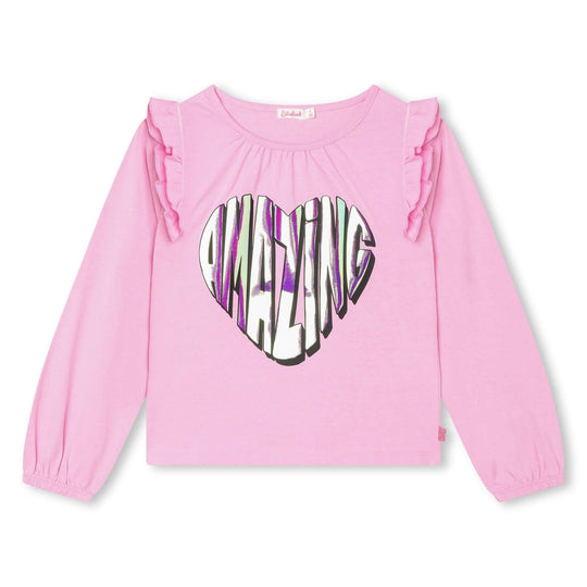 Girls Pink Frill T-Shirt