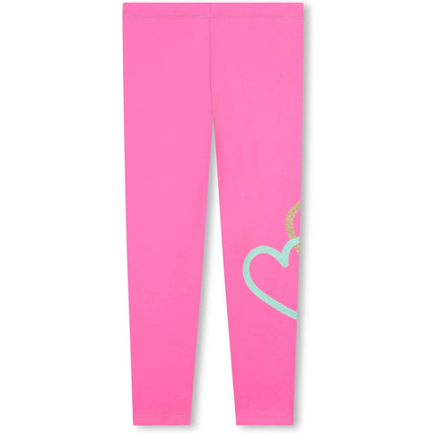 Billieblush Girls Pink Heart Leggings