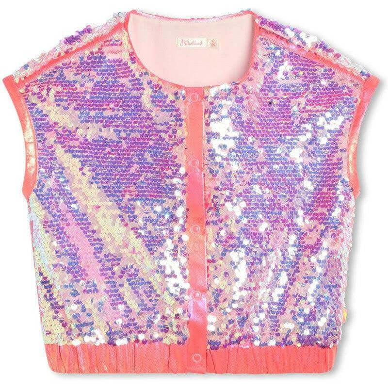 Billieblush Girls Pink Sequin Shirt
