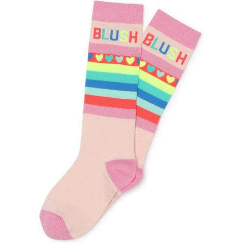 Billieblush Girls Pink Striped Knee High Socks