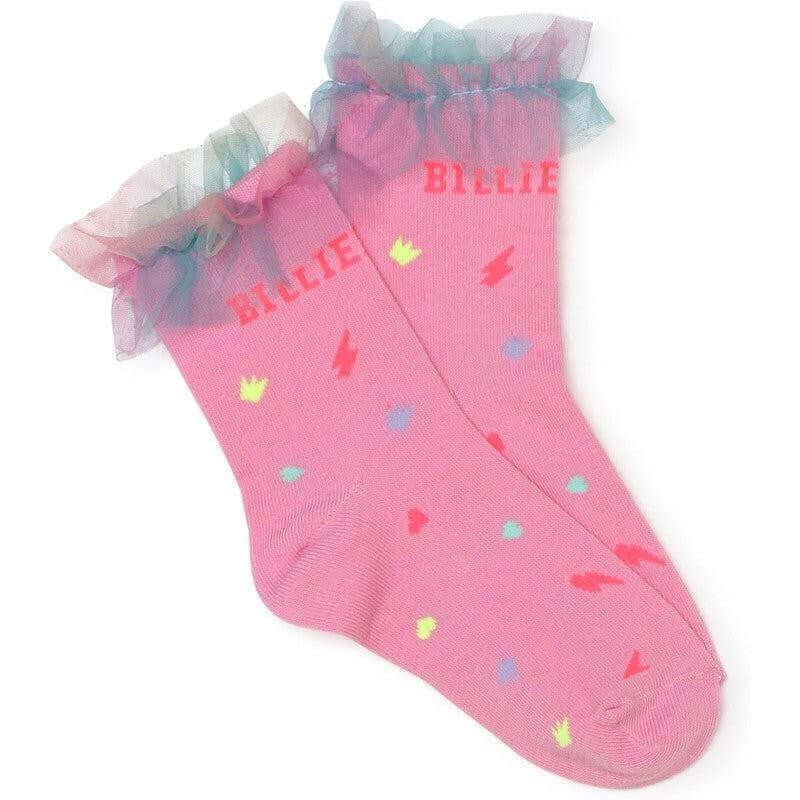 Billieblush Girls Pink Tulle Ankle Socks