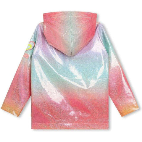 Billieblush Girls Rainbow Glitter Rain Coat