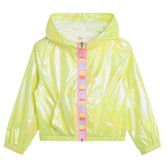 Girls Yellow Hooded Windbreaker