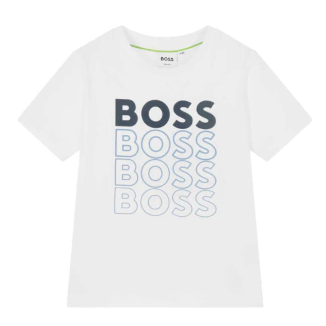 BOSS Baby Boys White Short Sleeve T-shirt
