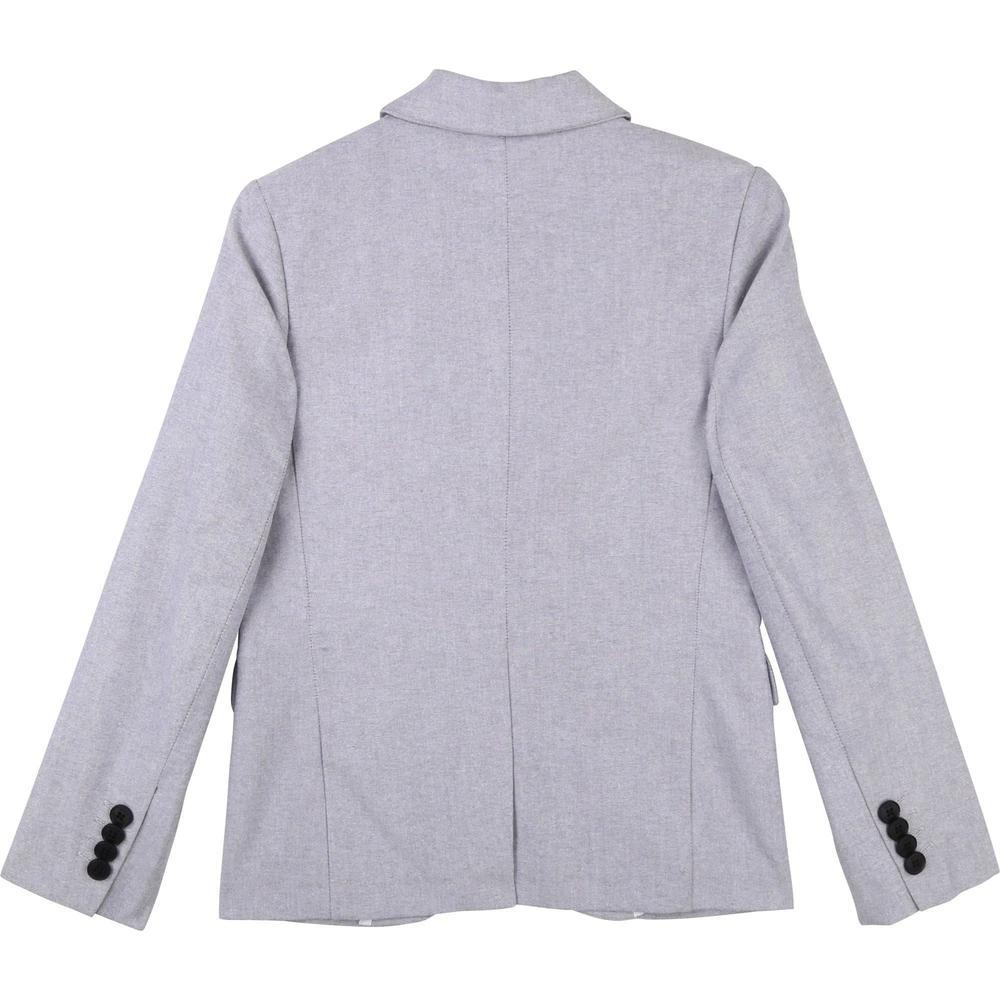 BOSS Boys Grey Cotton Suit Jacket