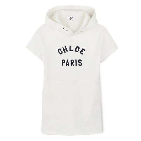 Chloe Girls Offwhite Logo Dress